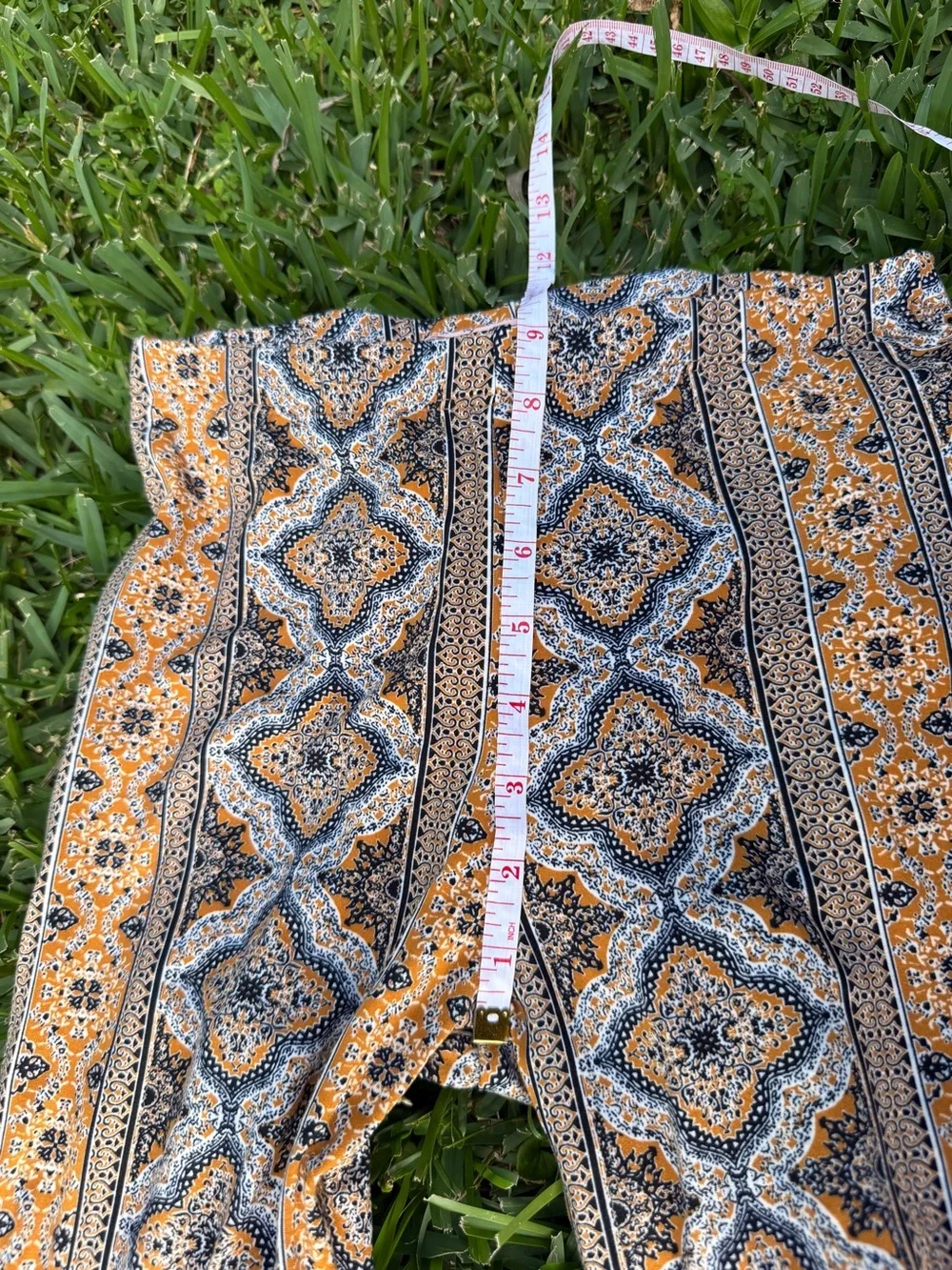 Amable Forbidden Pants Boho Medallion Print Bell Bottom Flare Pants Small - Picture 5 of 7